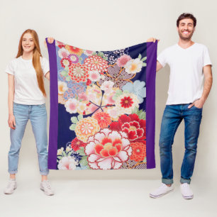 Bloemen, Japans ontwerp Fleece Deken