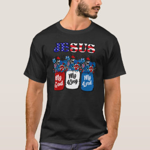 Bloemen Jezus Mijn God Mijn Koning Mijn Heer Rood T-shirt