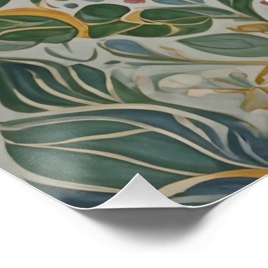 Bloemen Kaleidoscoop gepersonaliseerd Perfect Poster (Hoek)