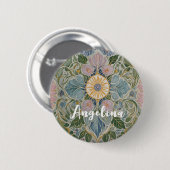 Bloemen Kaleidoscoop gepersonaliseerd Ronde Button 5,7 Cm (Voorkant /achterkant)