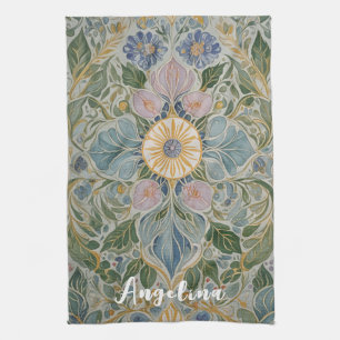 Bloemen Kaleidoscoop gepersonaliseerd Theedoek