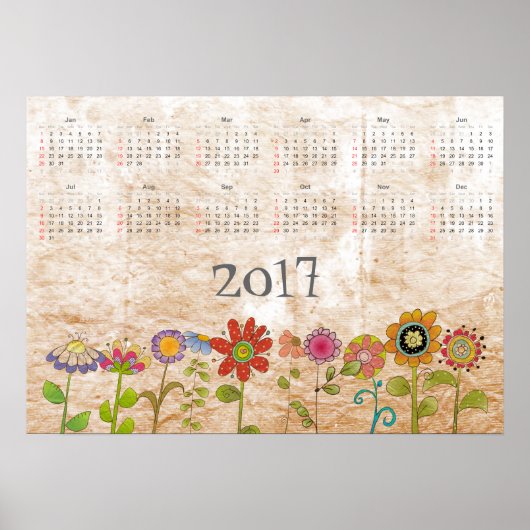 Bloemen Kalender 2017 Poster (Voorkant)