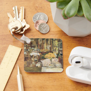 Bloemen kamer van Childe Hassam, Vintage Fine Art Sleutelhanger