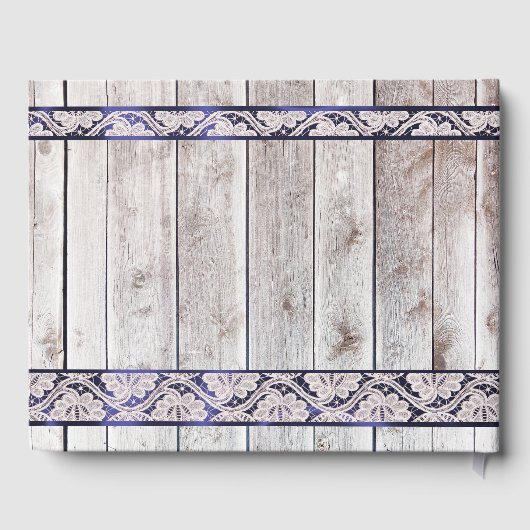 Bloemen, Kant & Hoefijzers, Blauw lint Gastenboek (Achterkant)