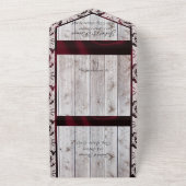 Bloemen, Kant & Hoefijzers, Bourgogne lint All In One Uitnodiging (Buitenkant)