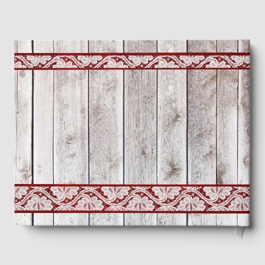 Bloemen, Kant & Hoefijzers, Rood lint Gastenboek (Achterkant)