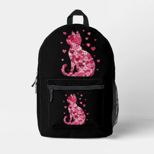 Bloemen Kat Print Cut Naaizak Bedrukte Rugzak