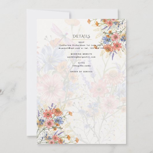 Bloemen Katholiek Nuptial Mass Bruiloft Kaart (Achterkant)