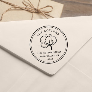 Bloemen katoenen boll   Retouradres Rubberstempel