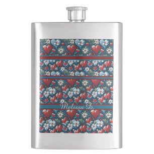 Bloemen Kerst Harten in Rood Blauw en Groen Flacon