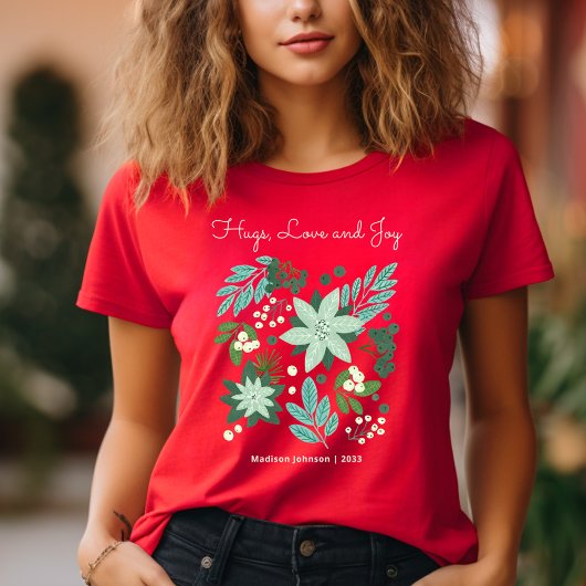 Bloemen Kerstfeest T-shirt