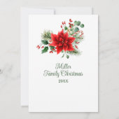 Bloemen Kerstfeest Uitnodiging (Achterkant)