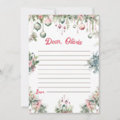 Bloemen Kerstmis Capsule Note Bericht Kaart (Voorkant)