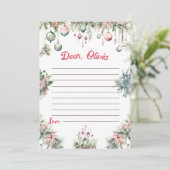 Bloemen Kerstmis Capsule Note Bericht Kaart (Staand voorkant)