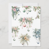 Bloemen Kerstmis Capsule Note Bericht Kaart (Achterkant)