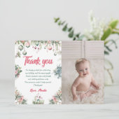 Bloemen Kerstmis Verjaardagsfeest Dank u kaart (Staand voorkant)