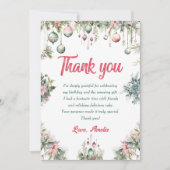 Bloemen Kerstmis Verjaardagsfeest Dank u kaart (Voorkant)