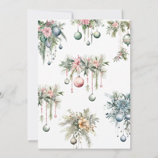 Bloemen Kerstmis Verjaardagsfeest Dank u kaart (Achterkant)