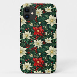 Bloemen kerstpatroon iPhone 11 hoesje