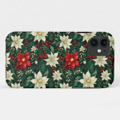 Bloemen kerstpatroon Case-Mate iPhone case (Achterkant (horizontaal))