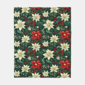 Bloemen kerstpatroon fleece deken (Voorkant)