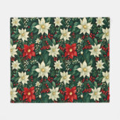 Bloemen kerstpatroon fleece deken (Voorkant (Horizontaal))