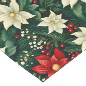 Bloemen kerstpatroon korte tafelloper (Hoek)