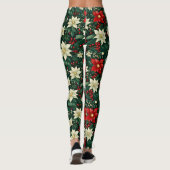 Bloemen kerstpatroon leggings (Achterkant)