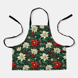 Bloemen kerstpatroon schort