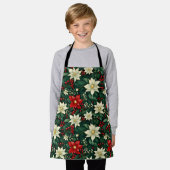 Bloemen kerstpatroon schort (Gedragen)