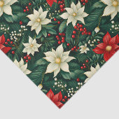 Bloemen kerstpatroon tissuepapier (Detail)