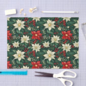 Bloemen kerstpatroon tissuepapier (Craft)