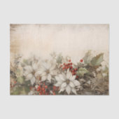 Bloemen Kerstwinter Ephemera Verouderd Tissuepapier (Voorkant)