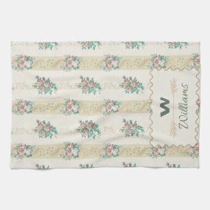 Bloemen Keuken Handdoek met Personalisatie