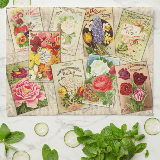 bloemen keukenhanddoeken (Gevouwen)