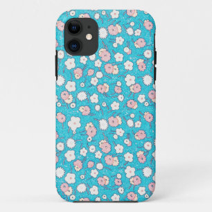 Bloemen  Kijk in Turquoise Blauw iPhone 11 Hoesje