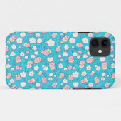 Bloemen Kijk in Turquoise Blauw Case-Mate iPhone Case (Achterkant (horizontaal))