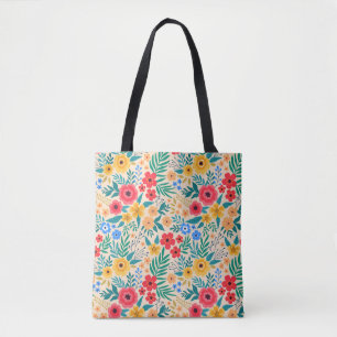 bloemen, kleine kleurrijke bloemen. draagtas