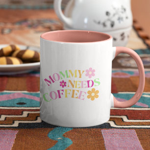 Bloemen Kleur Gift voor Nieuwe Moms Mama Heeft Kof Tweekleurige Koffiemok