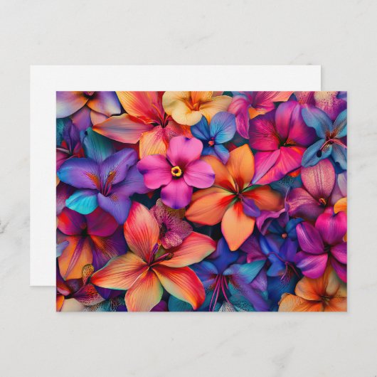  Bloemen Kleurrijk Bloempatroon Mooi Briefkaart (Voorkant / Achterkant)