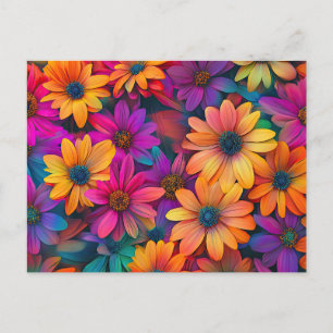 Bloemen Kleurrijk Bloempatroon Mooi Briefkaart