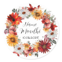 Bloemen kleurrijke amendhi voorkeur stickers