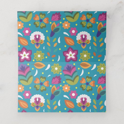 Bloemen Kleurrijke Elegante Mexicaanse Bruiloft (Binnenkant ongevouwen)