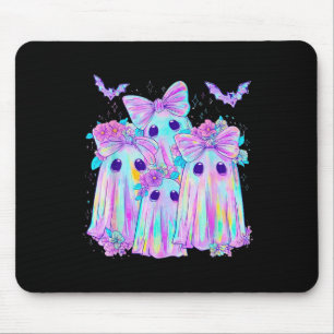 Bloemen Kleurrijke Ghosts Boo Coquette Bow Spooky Muismat
