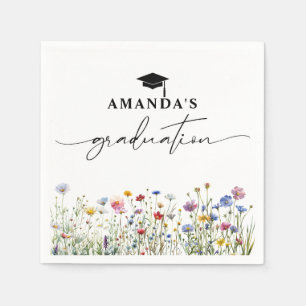 Bloemen kleurrijke Graduation Party papieren serve Servet