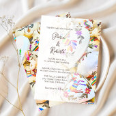 Bloemen Kleurrijke Harten Mexicaanse bruiloft Kaart