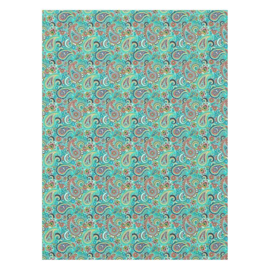 Bloemen Kleurrijke Paisley Tafelkleed (Voorkant)