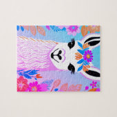 Bloemen Kleurrijke Retro Llama Jigsaw Puzzel (Horizontaal)