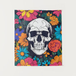 Bloemen Kleurrijke Skull Art Tapestry Wandkleed