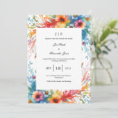 Bloemen kleurrijke zomer kaart (Staand voorkant)